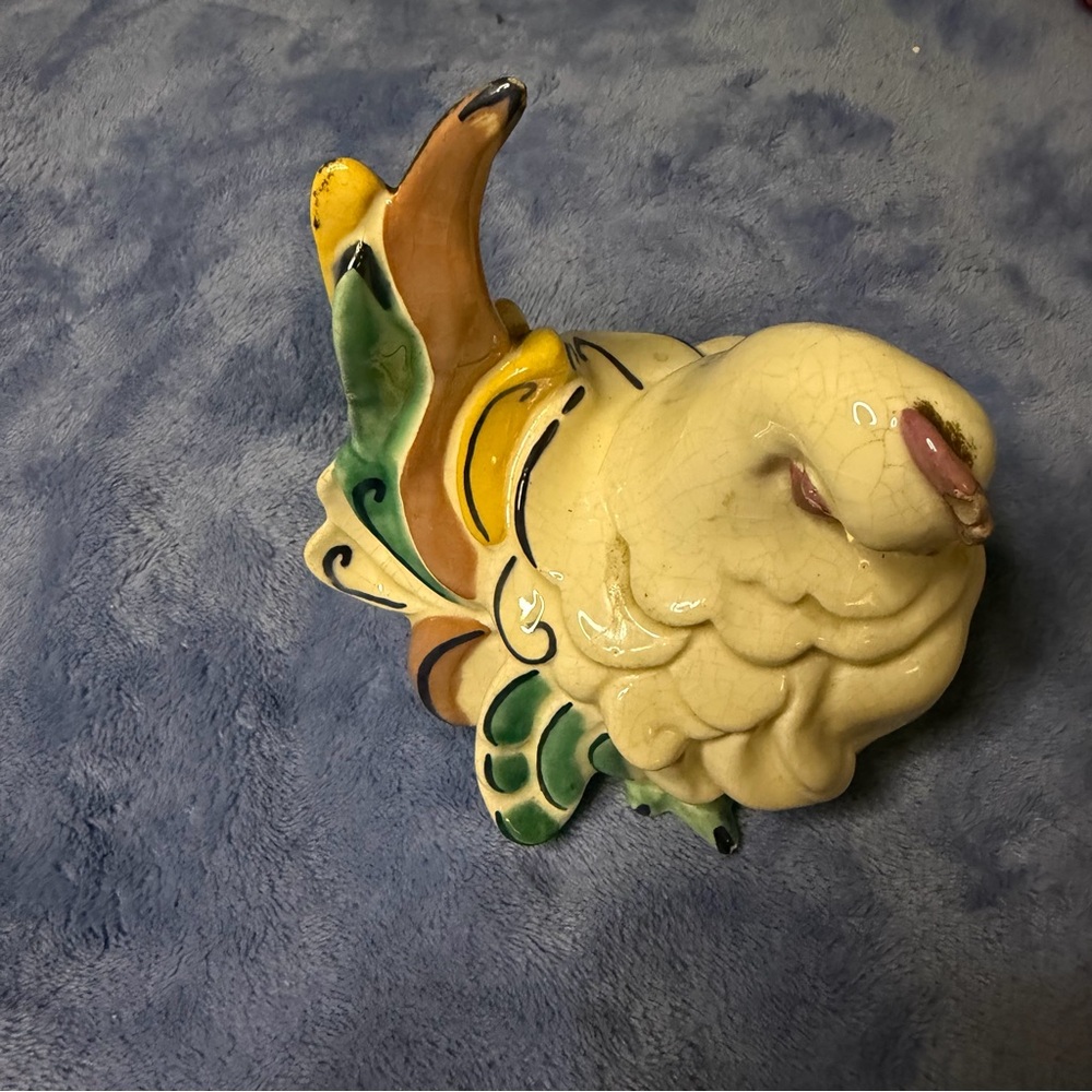 Vintage Yellow Ceramic Fish Ornament‎ for Aquarium Décor